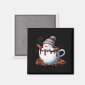 Schattige Kerst Warme Chocolade Sneeuwman Magneet (Voorkant / Achterkant)