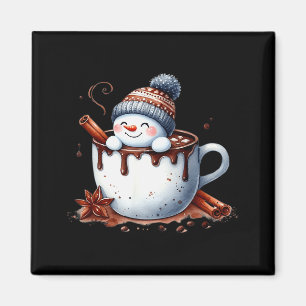 Schattige Kerst Warme Chocolade Sneeuwman Magneet