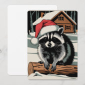 Schattige Kerst Wasbeer Feestdagenkaart (Voorkant / Achterkant)
