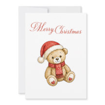 Schattige Kerst Watercolor Rode Teddydbeer