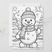 Schattige Kerst waterverf sneeuwpop bericht toevoe Feestdagenkaart (Voorkant)