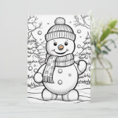 Schattige Kerst waterverf sneeuwpop bericht toevoe Feestdagenkaart (Staand voorkant)