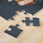Schattige Kerst/Winter beer in krans Legpuzzel (Zijkant)