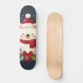Schattige Kerst/Winter beer in krans Persoonlijk Skateboard (Voorkant)