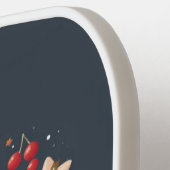 Schattige Kerst/Winter beer in krans Pickleball Paddle (Links Detail)