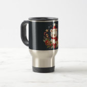 Schattige Kerst/Winter beer in krans Reisbeker (Voorkant links)