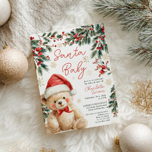 Schattige Kerst Winter Teddybeer Sinterklaas Baby Kaart