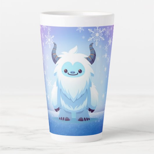 Schattige Kerst/winter yeti Latte Mok (Voorkant)