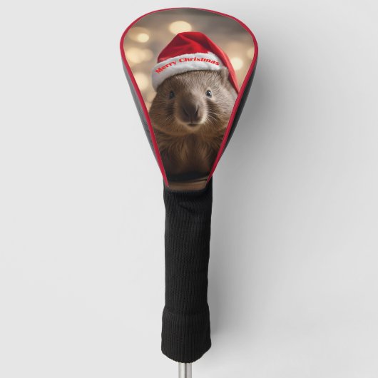Schattige kerst Wombat, Golfheadcover (Voorkant)