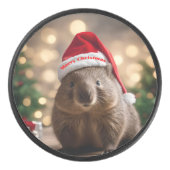 Schattige kerst Wombat, Hockey Puck (Voorkant)