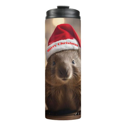 Schattige kerst Wombat, Thermosbeker (Voorkant)