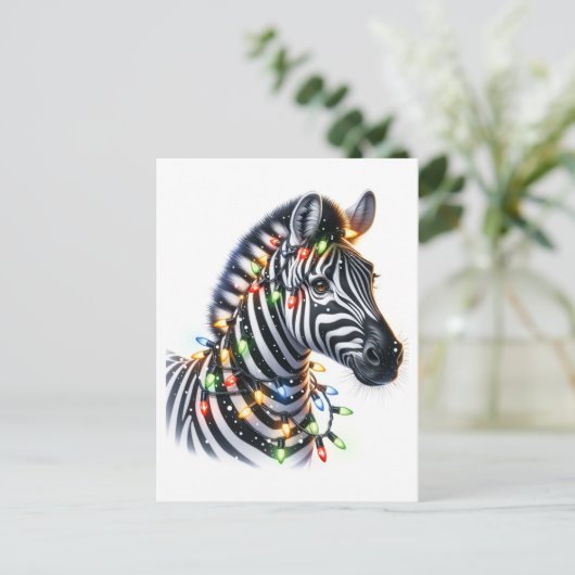 Schattige kerst Zebra Briefkaart (Staand voorkant)