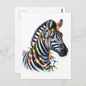 Schattige kerst Zebra Briefkaart (Voorkant / Achterkant)