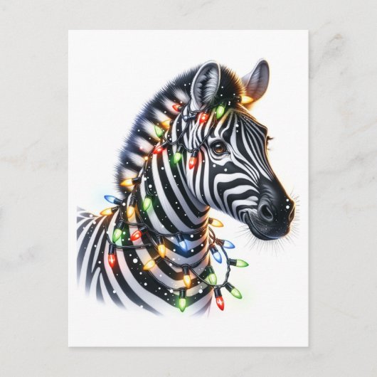 Schattige kerst Zebra Briefkaart (Voorkant)
