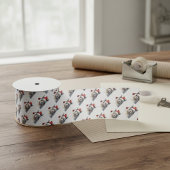 Schattige Kerstalpaca Satijnen Lint