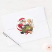 schattige kerstavond Santa Angel Holiday Ronde Sticker (Envelop)