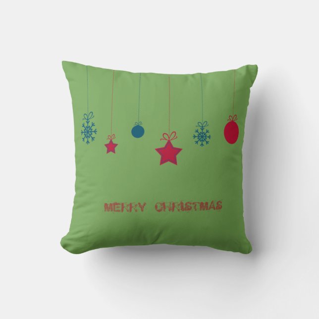Schattige, Kerstballen, Prettig Kerstfeest Kussen (Voorkant)
