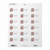 Schattige Kerstbeer en Sneeuwvlokken Return Etiket (Full Sheet)