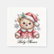 Schattige Kerstbeer en Sneeuwvlokken