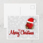 schattige kerstbeer feestdagenkaart (Voorkant / Achterkant)