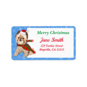 Schattige kerstbekendheid in Santa Hat Snowflakes Etiket (Voorkant)