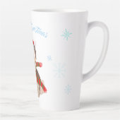 Schattige kerstbekendheid in Santa Hat Snowflakes Latte Mok (Rechts)