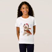 Schattige kerstbekendheid in Santa Hat Snowflakes T-shirt (Voorkant volledig)