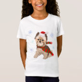 Schattige kerstbekendheid in Santa Hat Snowflakes T-shirt (Voorkant)