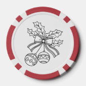 Schattige Kerstbel Lijntekening Poker Chips (Achterkant)