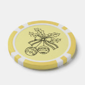 Schattige Kerstbel Lijntekening Poker Chips (Enkel)