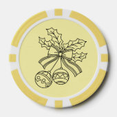 Schattige Kerstbel Lijntekening Poker Chips (Voorkant)