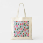 Schattige kerstblauw tote bag (Achterkant)