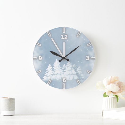 Schattige kerstbomen grote klok (Huis)