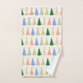 Schattige Kerstbomen Rood Groen Boho Bad Handdoek (Handdoek)