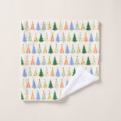 Schattige Kerstbomen Rood Groen Boho Bad Handdoek (Wasdoekje)