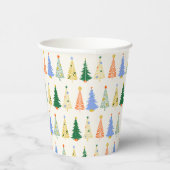 Schattige Kerstbomen Rood Groen Boho Papieren Bekers (Rechts)