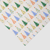 Schattige Kerstbomen Rood Groen Boho Tissuepapier (Detail)