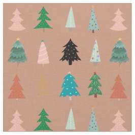 Schattige kerstbomen roze blauwe stippen schattig stof