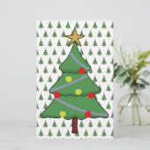Schattige kerstboom briefpapier (Staand voorkant)