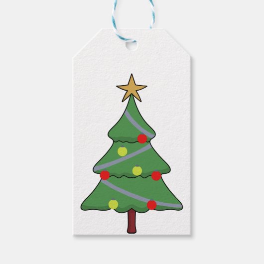 Schattige kerstboom cadeaulabel (Voorkant)