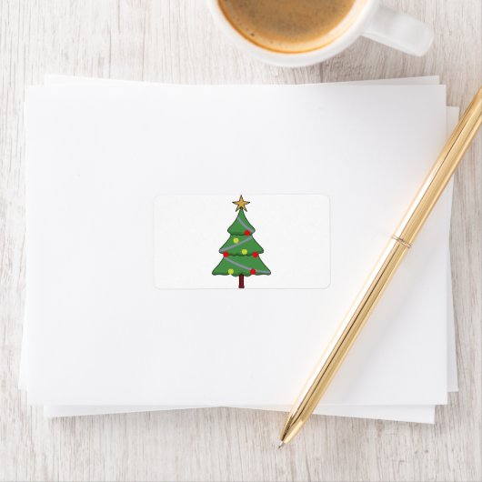 Schattige kerstboom etiket (Insitu)