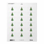 Schattige kerstboom etiket (Full Sheet)