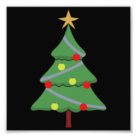 Schattige kerstboom foto afdruk (Voorkant)