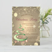 Schattige Kerstboom Gouden Sterren Kerstmis Kaart (Staand voorkant)