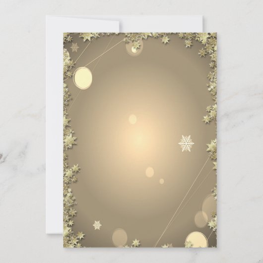 Schattige Kerstboom Gouden Sterren Kerstmis Kaart (Achterkant)