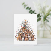 Schattige Kerstboom Hond Kerstboom Puppy Uitnodiging Briefkaart (Staand voorkant)