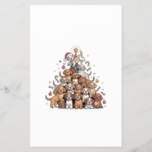 Schattige Kerstboom Hond Xmas Boom Puppy Flyer