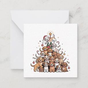 Schattige Kerstboom Hond Xmas Boom Puppy   Notitiekaartje