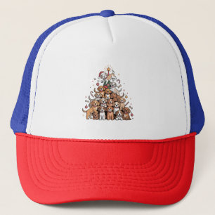 Schattige Kerstboom Hond Xmas Boom Puppy Trucker Pet
