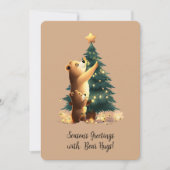 Schattige kerstboom met Beren versieren Feestdagenkaart (Voorkant)